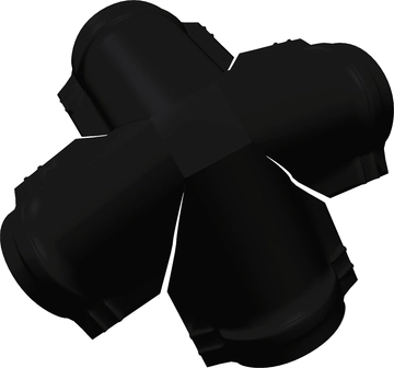 Четверник конька полукруглого Grand Line 0,45 Drap с пленкой RAL 9005 черный GL 251595