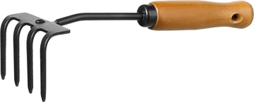 GRINDA  ProLine 64х100х270 мм, 4-х зубые, деревянная ручка, садовые грабли (421515) 421515