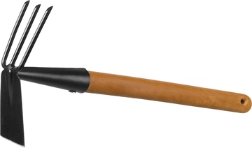 GRINDA  ProLine 113х100х575 мм, 3 зубца, деревянная ручка, мотыга-рыхлитель (421517) 421517