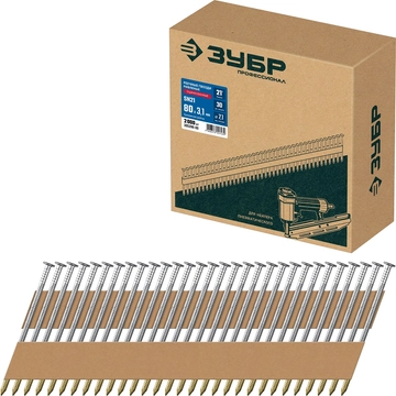 ЗУБР SN21 80 х 3.1 мм, реечные гвозди рифленые оцинкованные, 2010 шт (305396-80) zb  305396-80