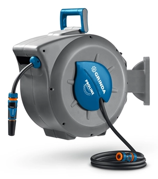 GRINDA HRA-30, шланг 30м x 1/2″, на поворотном кронштейне настенная, поливочный набор 4 предмета, катушка автоматическая со шлангом ProLine (428471) zb  428471