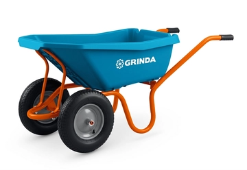 GRINDA GP-22, ударопрочный пластиковый кузов, 110 л, 220 кг, двухколесная, пневматические колеса, тачка садовая PROLine (422406) zb  422406