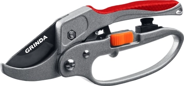 GRINDA  G-15, 200 мм, стальные лезвия, храповый механизм, с эфесом, с алюминиевыми рукоятками, контактный секатор (8-423034) 8-423034_z01