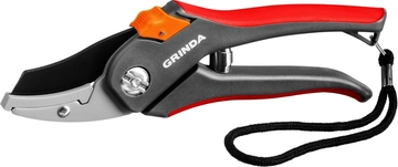 GRINDA  G-28, 205 мм, углеродистая сталь, закаленные лезвия, тефлоновое покрытие, двухкомпонентные рукоятки, контактный секатор (8-423203) 8-423203_z02