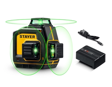 STAYER SL-3D, 50м, точн. +/-0,5 мм/м, зеленый лазерный нивелир (34963) zb  34963