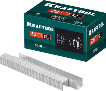 KRAFTOOL скобы тип 73, 12 мм, калибр 20GA. 5000 шт (31773-12) zb  31773-12
