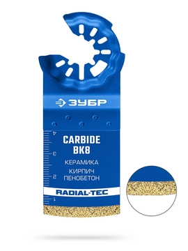 ЗУБР CARBIDE ВК8 Р60, 35x40 мм полотно с твердосплавной крошкой: керамика, кирпич, пенобетон, StarQuick (15577-35-40) zb  15577-35-40