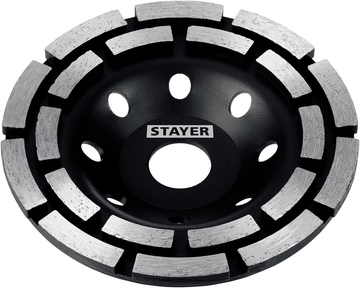 STAYER Double, d 125 мм, двухрядная алмазная шлифовальная чашка (33381-125) zb  33381-125_z02