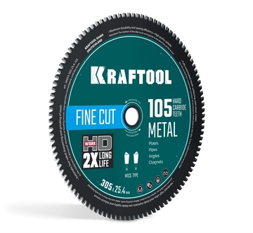 KRAFTOOL Metal Cut 305 х 25.4 мм, 105Т, диск пильный по металлу и стали (36954-305-25.4-105) zb  36954-305-25.4-105