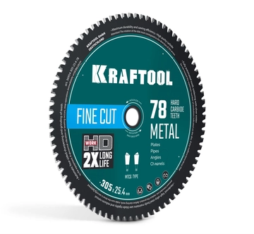 KRAFTOOL Metal Cut 305 х 25.4 мм, 78Т, диск пильный по металлу и стали (36954-305-25.4-78) zb  36954-305-25.4-78