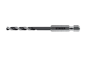 STAYER НЕХ-1/4″, d 4.5 х 103 мм, сверло по металлу для винтовёртов и шуруповертов IMPACT READY (29603-4.5) zb  29603-4.5