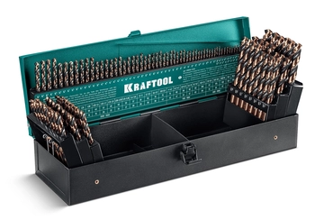 KRAFTOOL Cobalt, 118 шт, (1-13 мм), сталь М42, HSS-Co(8%), набор сверл по металлу (29656-H118) zb  29656-h118