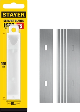 STAYER 100 мм, 5 шт, сменное лезвие для скребка 08515 (08515-S5) zb  08515-s5_z02