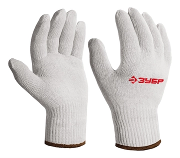 ЗУБР ОПТИМА, L-XL, х/б перчатки без покрытия, 10 класс (11445-XL) zb  11445-xl