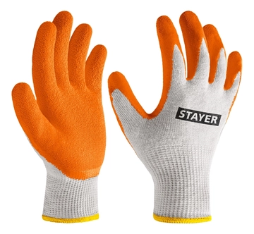 STAYER ULTRA, S-M, х/б перчатки с рельефным латексным покрытием, противоскользящие (11403-S) zb  11403-s