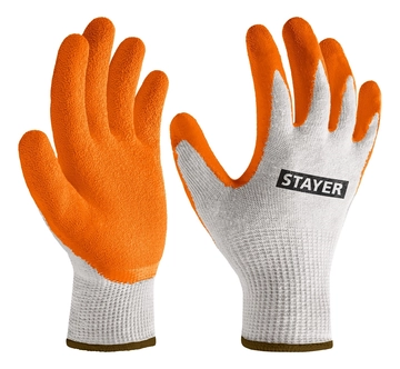 STAYER ULTRA, L-XL, х/б перчатки с рельефным латексным покрытием, противоскользящие (11403-XL) zb  11403-xl