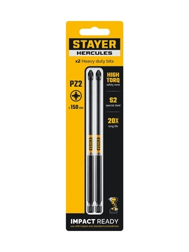 STAYER HERCULES, PZ2, 150 мм, 2 шт, торсионные биты (26233-2-150-2) zb  26233-2-150-2