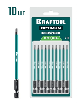 KRAFTOOL OPTIMUM TX 20, 100 мм, 10 шт, биты (26126-20-100-S10) zb  26126-20-100-s10