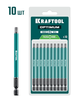 KRAFTOOL OPTIMUM TX 25, 100 мм, 10 шт, биты (26126-25-100-S10) zb  26126-25-100-s10