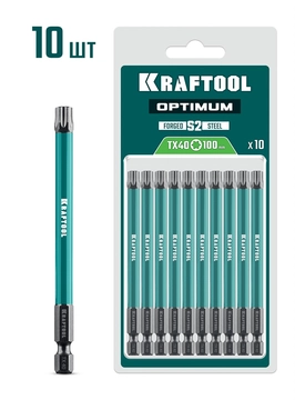 KRAFTOOL OPTIMUM TX 40, 100 мм, 10 шт, биты (26126-40-100-S10) zb  26126-40-100-s10