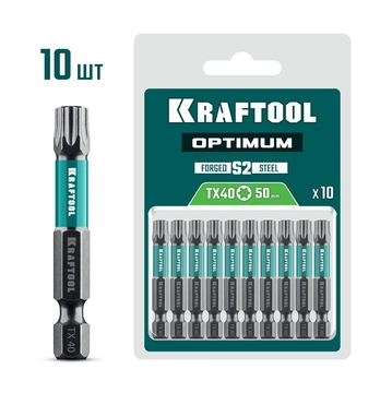 KRAFTOOL OPTIMUM TX 40, 50 мм, 10 шт, биты (26126-40-50-10) zb  26126-40-50-10