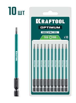 KRAFTOOL OPTIMUM TX 9, 100 мм, 10 шт, биты (26126-9-100-S10) zb  26126-9-100-s10