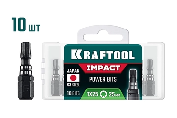 KRAFTOOL Impact TX 25, 25 мм, 10 шт, ударные биты (26195-25-25-S10) zb  26195-25-25-s10