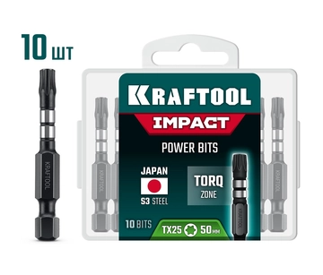 KRAFTOOL Impact TX 25, 50 мм, 10 шт, ударные биты (26195-25-50-S10) zb  26195-25-50-s10