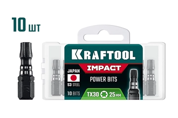 KRAFTOOL Impact TX 30, 25 мм, 10 шт, ударные биты (26195-30-25-S10) zb  26195-30-25-s10