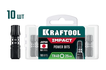 KRAFTOOL Impact TX 40, 25 мм, 10 шт, ударные биты (26195-40-25-S10) zb  26195-40-25-s10