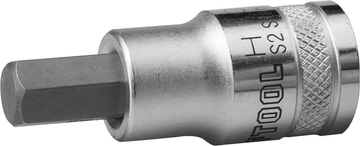 Торцовая бита-головка KRAFTOOL ″INDUSTRIE QUALITAT″, материал S2, HEX, сатинированная, 1/2″, H10 zb  27908-10_z01