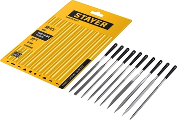 STAYER 140 мм, 10 предм., набор надфилей, Professional (16011-H10) zb  16011-h10_z02