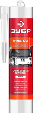 ЗУБР 280 мл, белый, универсальный силиконовый герметик (41233-0) zb  41233-0_x