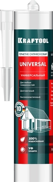 KRAFTOOL 300 мл, белый, универсальный силиконовый герметик (41253-0) zb  41253-0_x