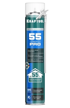 KRAFTOOL ADAPTER 55, 750 мл, адаптерная, всесезонная, SVS, не залипающий клапан, выход до 55 л, монтажная пена (41175) zb  41175