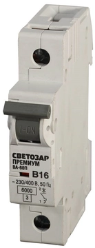 СВЕТОЗАР ВА-60П, 1P, 50А, B, 6кА, автоматический выключатель, Премиум (SV-49011-50-B) zb  sv-49011-50-b