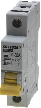 СВЕТОЗАР ВА-60, 1P, 32А, C, 6кА, автоматический выключатель (SV-49061-32-C) zb  sv-49061-32-c