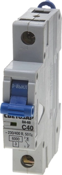 СВЕТОЗАР ВА-60, 1P, 40А, C, 6кА, автоматический выключатель (SV-49061-40-C) zb  sv-49061-40-c