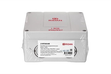 21RT0934R — Коробка распределительная Ridan L BOX (короб), 140х140х79 мм, IP66/IP67, серая 21rt0934r