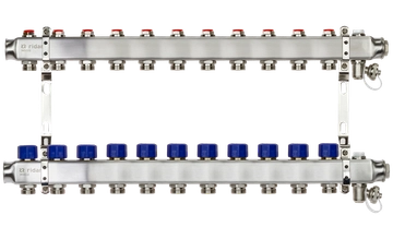 Ридан 088U0981R — Комплект коллекторов SSM-11R set с кронштейнами, ручным воздухоотводчиком, сливным краном и торцевой заглушкой, 11 контуров 088u0981r