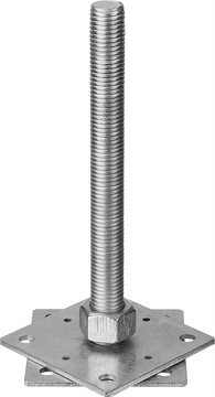 ЗУБР  110 x 110 x 250 мм x М24, цинк, анкерная регулировочная стойка (310266-110) 310266-110