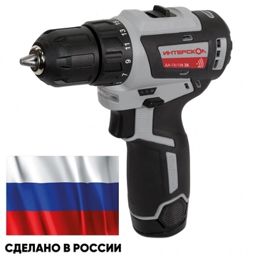 Аккумуляторная дрель-шуруповерт ИНТЕРСКОЛ ДА-10/12В 38 МиниМАКС 30257