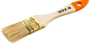 DEXX  38 мм, 1.5″, натуральная щетина, деревянная ручка, флейцевая, все виды ЛКМ, плоская кисть (0100-038) 0100-038_z02