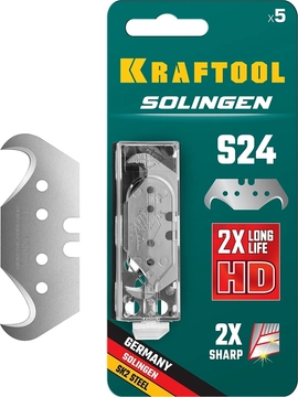 KRAFTOOL  Solingen-S24, 5 шт, крюковидные лезвия (09643-S5) 09643-S5_z02