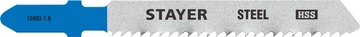 STAYER  T118B, 2 шт,  50 мм / 2 мм (12TPI), T-хвост., HSS сталь, по металлу толщиной 2-6 мм, полотна для лобзика, Professional (15993-1.8) 15993-1.8_z02