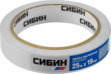 СИБИН  19 мм х 25 м, креповый, малярный скотч (12111-19) 12111-19_z01