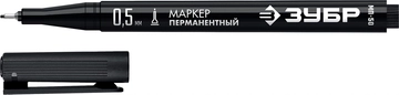 ЗУБР  МП-50, 0.5 мм, экстратонкий, черный, перманентный маркер, Профессионал (06321-2) 06321-2