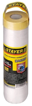STAYER  15 м, 2.1 м, 9 мкм, с клейкой лентой маскер, защитная пленка, Professional (12255-210-15) 12255-210-15