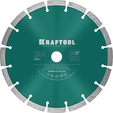 KRAFTOOL  Universal, 230 мм, (22.2 мм, 10 х 2.8мм), сегментный алмазный диск (36680-230) 36680-230