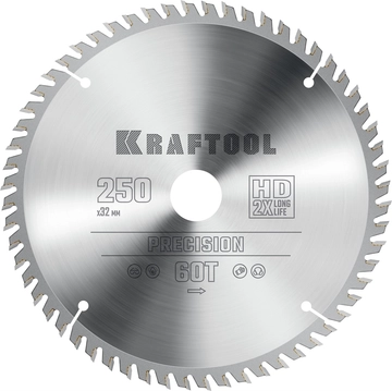 KRAFTOOL  Precision, 250 х 32 мм, 60Т, пильный диск по дереву (36952-250-32) 36952-250-32